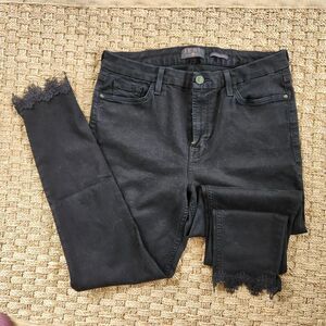 Jen 7 by 7 for all mankind | Black Jean Stretch Sz 10 | Lace Hem